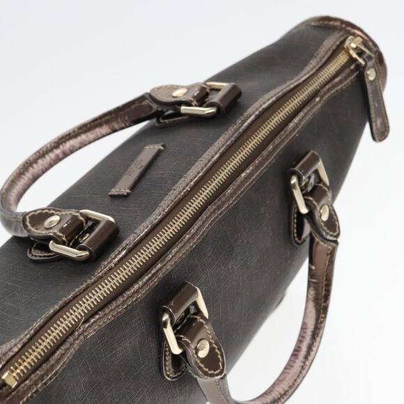 GUCCI GG Canvas Hand Bag Brown Gold - Picture 6 of 12